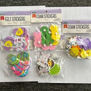 5 Packages of Nicole Foam & Felt Easter Stickers 80 Stickers in Total
